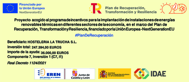 Cartel subvenci�n placas solares Hotel Santiago